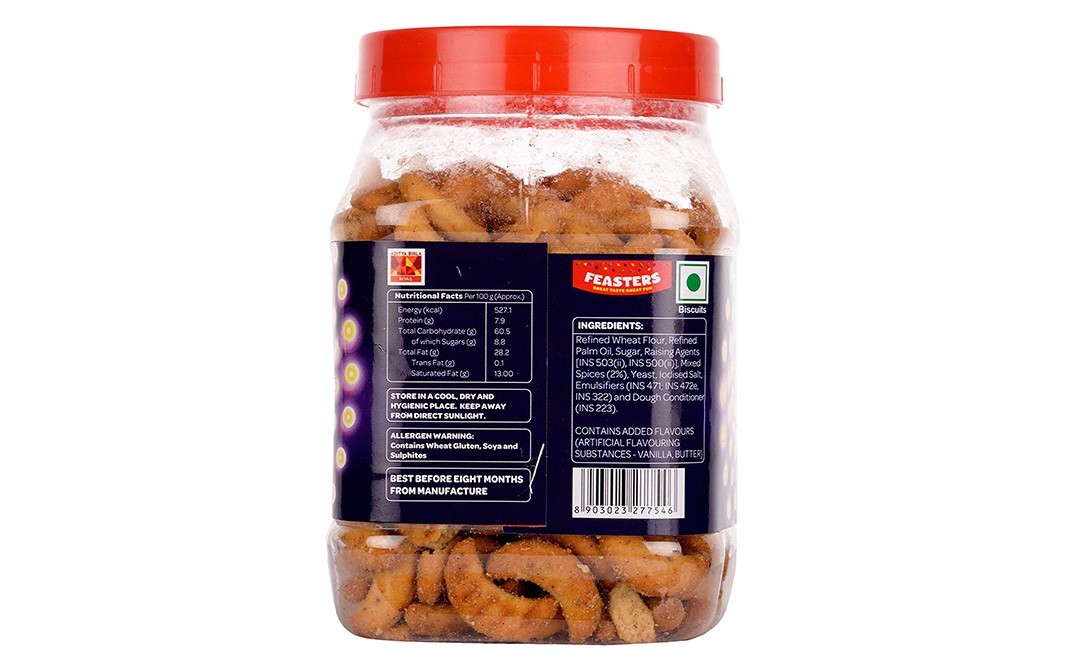 Feasters Masala Crackers    Plastic Jar  250 grams